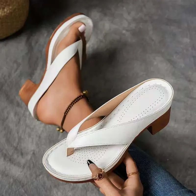 Chunky Heel Toe Post Sandals