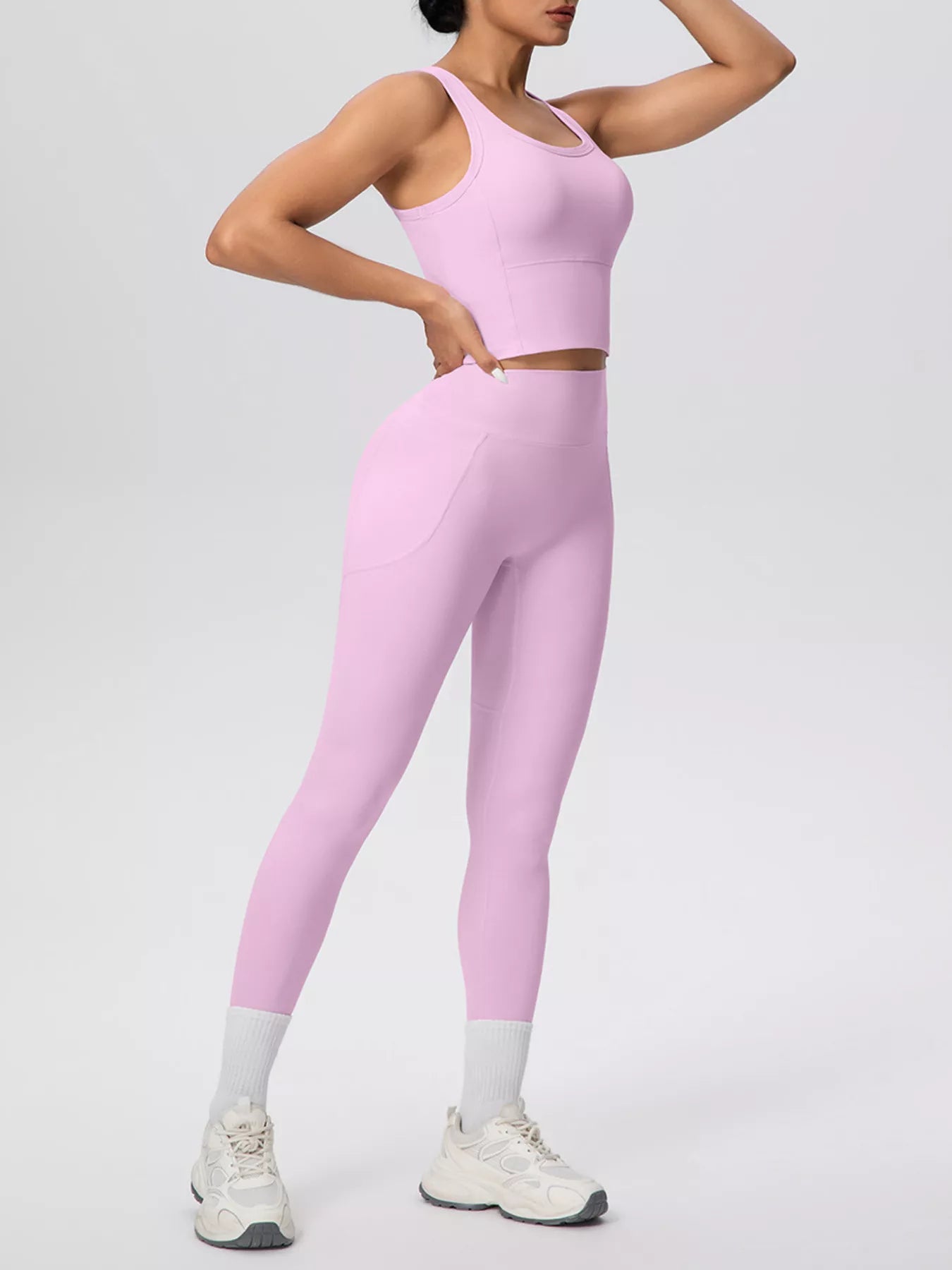 Scoop Neck Tank and High-Waisted Leggings Active Set