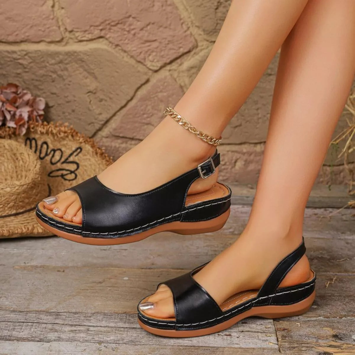 Open Toe Wedge Sandals