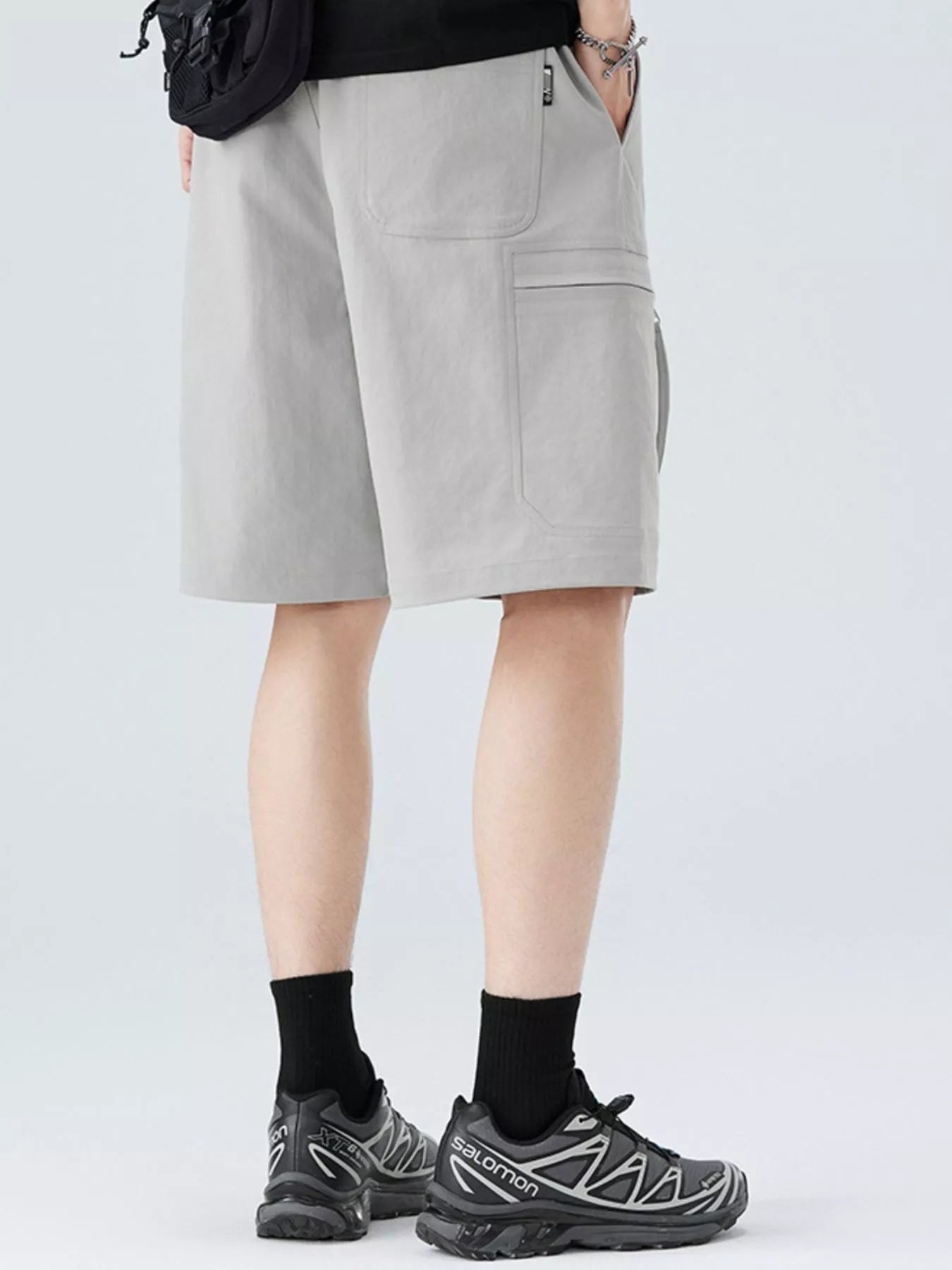 Men's Plus Size Drawstring Casual Cargo Shorts