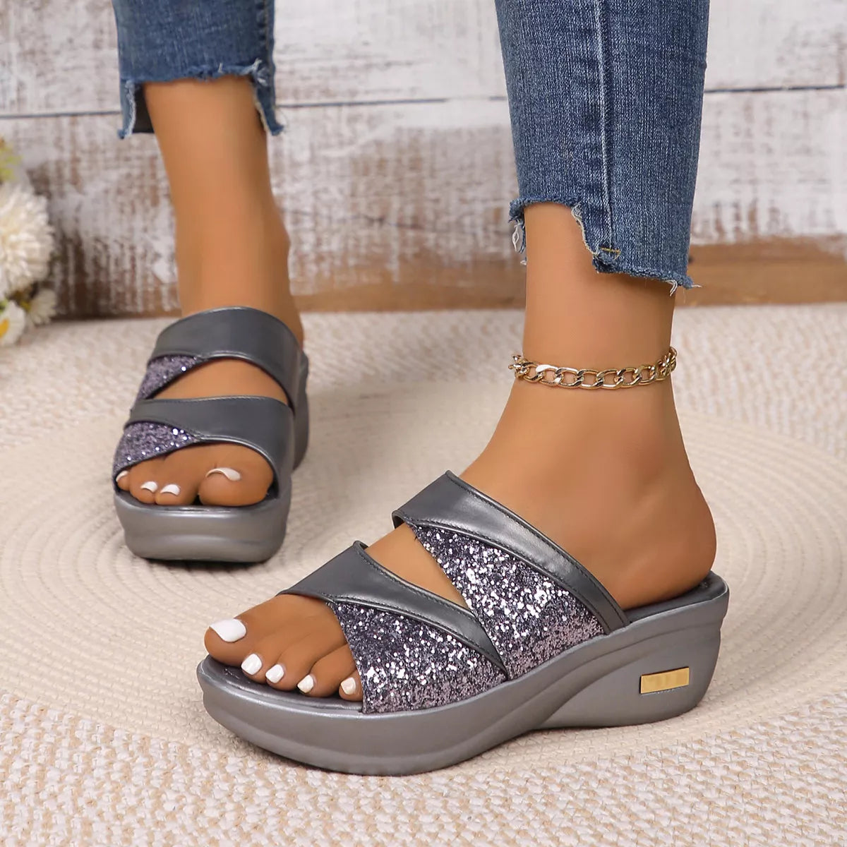 Open Toe Platform Wedge Sandals