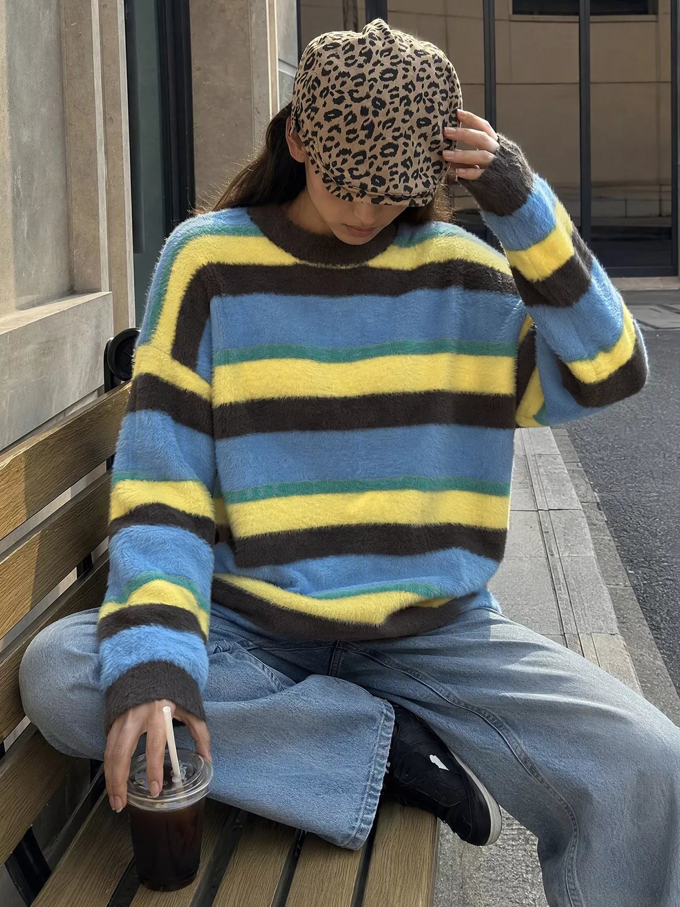 Striped Dropped Shoulder Sweater