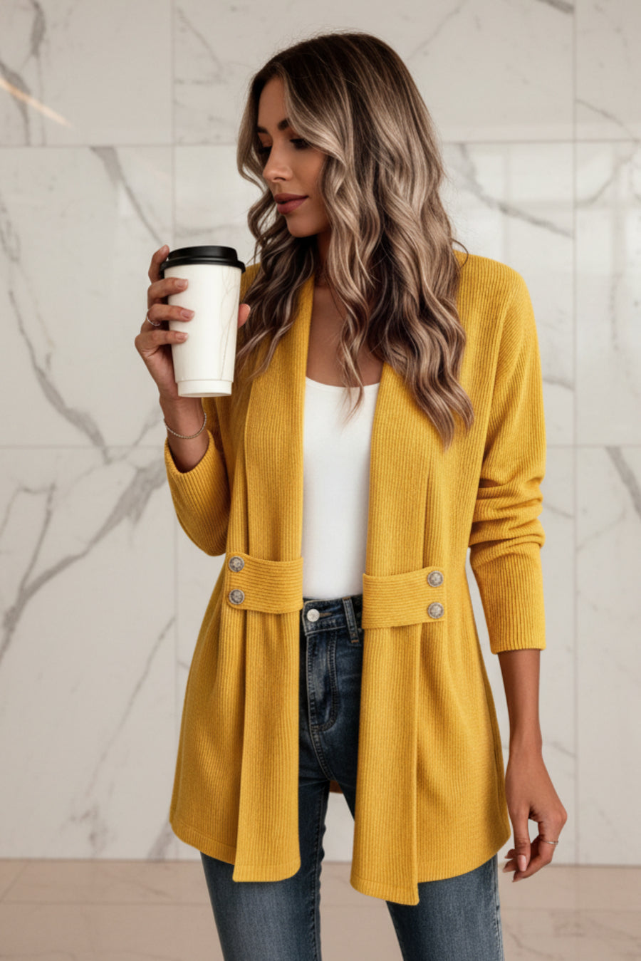 Women's Knitted Loose Jacket – Casual Versatile Long Sleeve