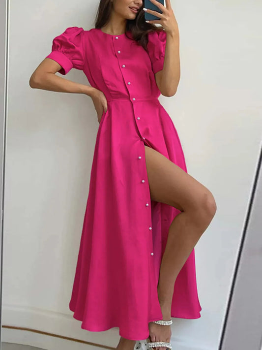 Button Down Short Sleeve Dress