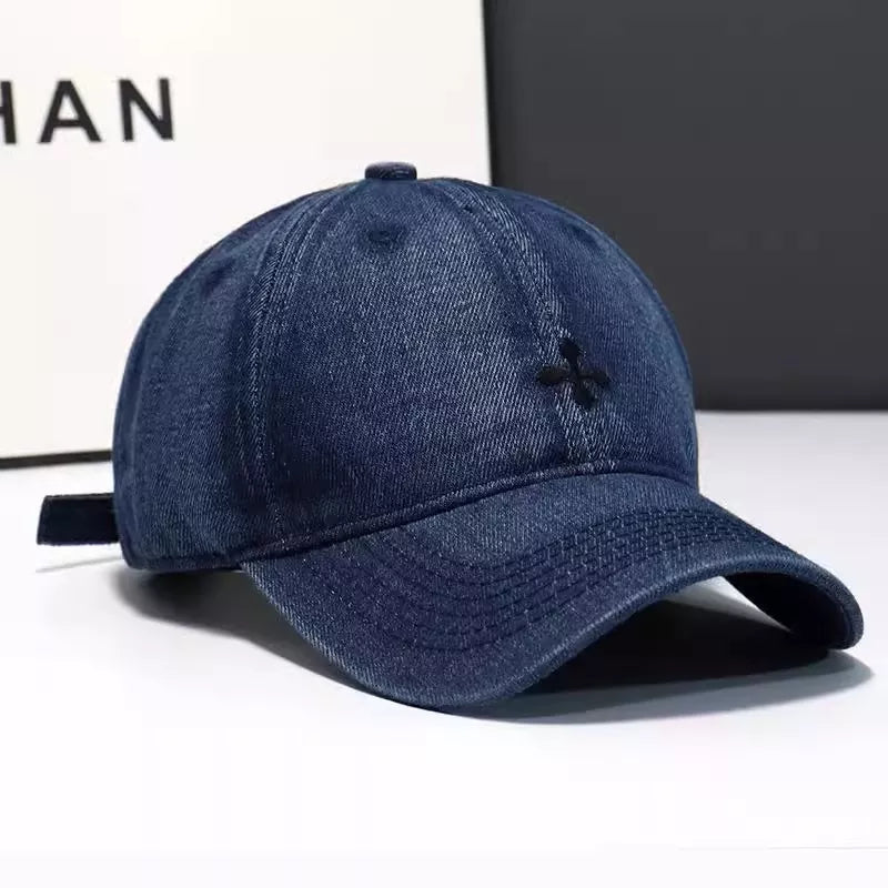 Denim Embroidered Baseball Cap
