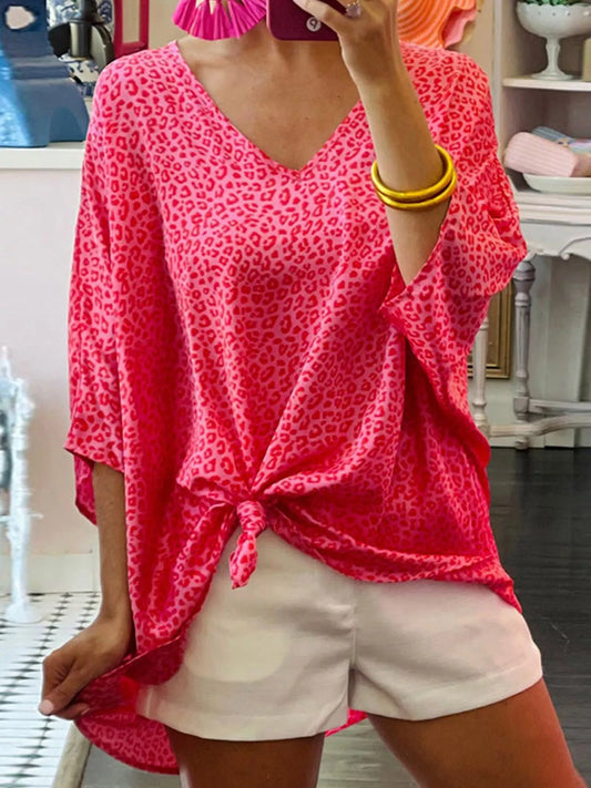 Leopard V-Neck Blouse