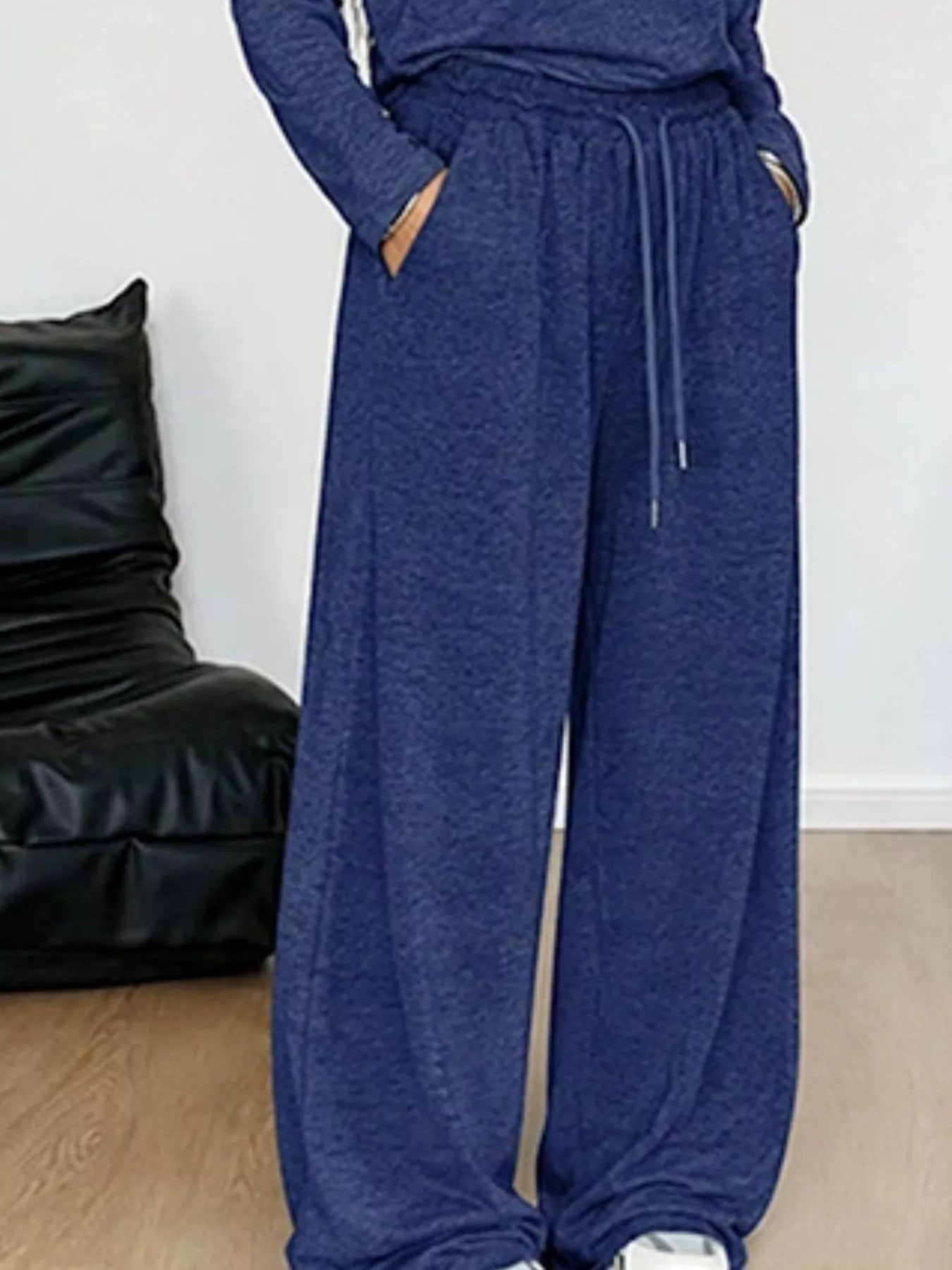 Full Size Comfortable Loose Fit One-Shoulder T-Shirt and Pants Set Plus Size