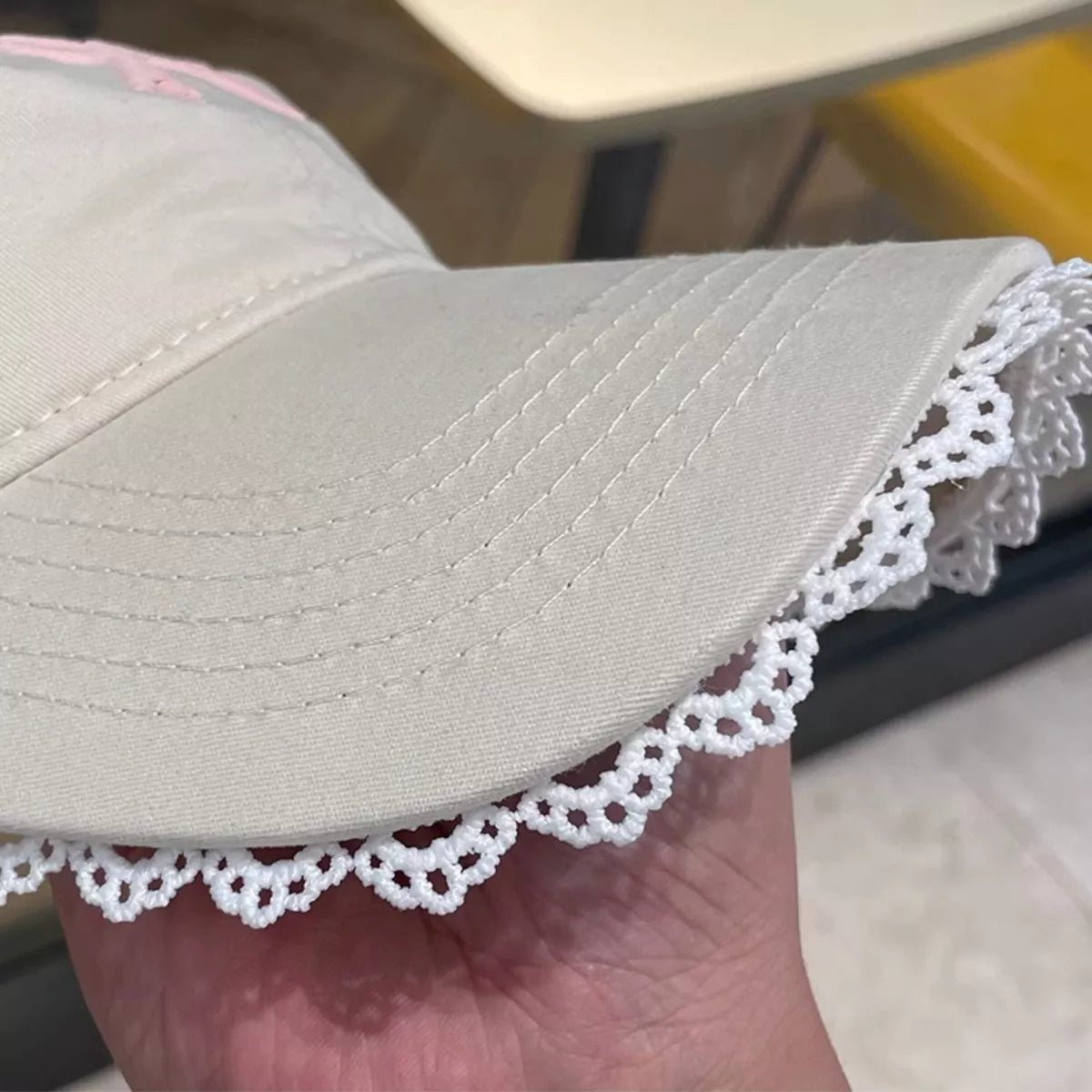 Lace Detail Bow Baseball Cap