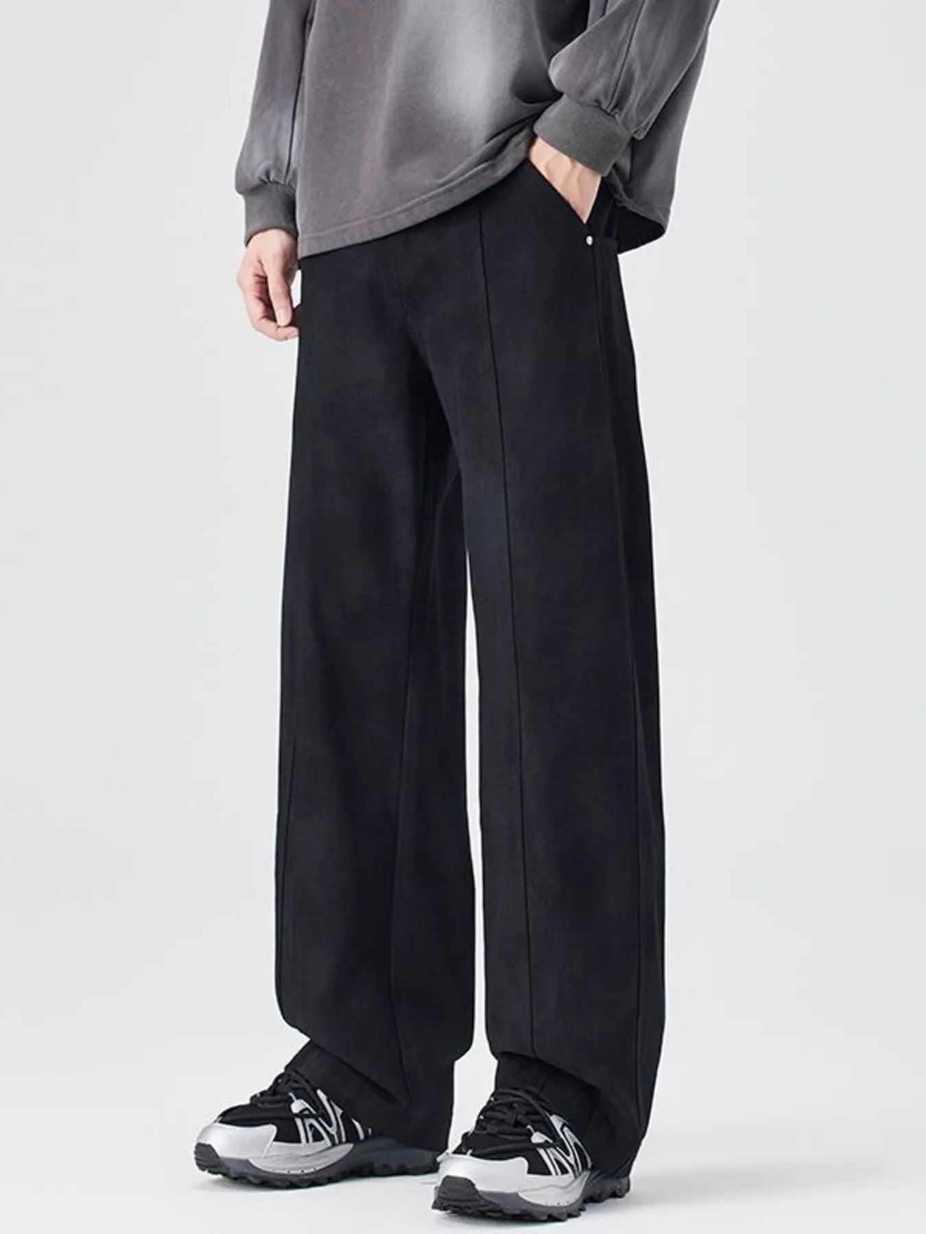 Men's Plus Size Vintage Wash Wide Leg Pants