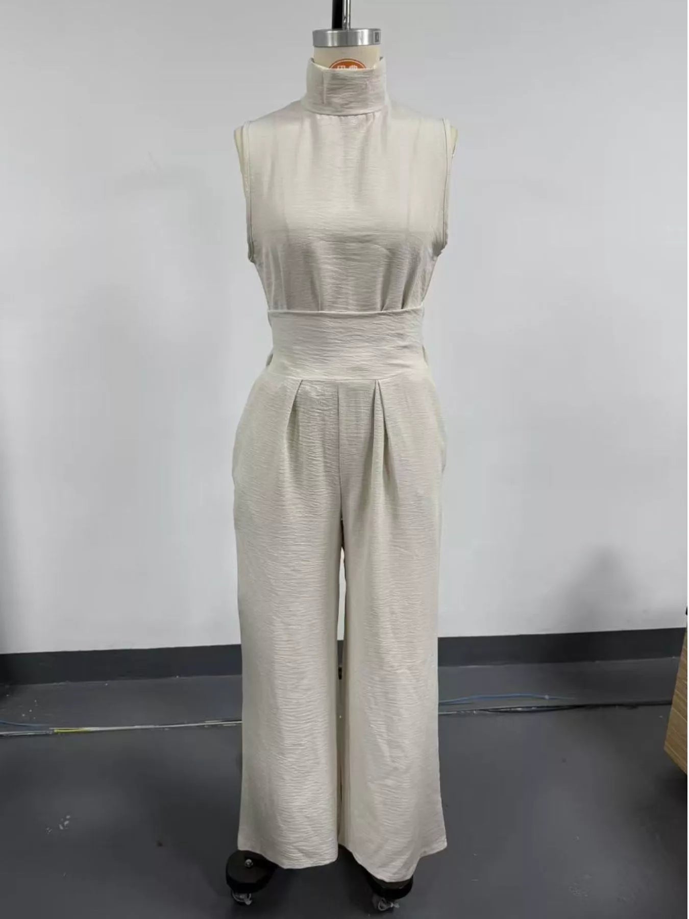 Full Size Sleeveless Wide-Leg Jumpsuit with Smocked Waist Plus Size