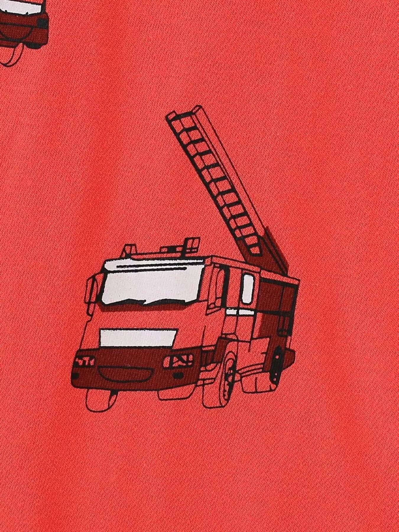 Children's Truck Print Crew Neck Short Sleeve T-Shirt