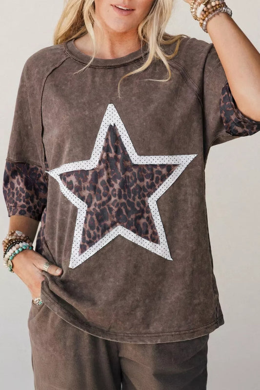 Leopard Star Patch T-Shirt