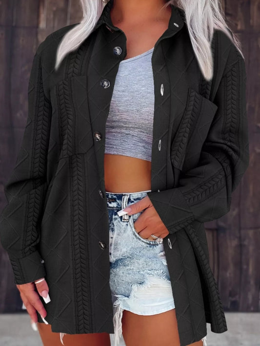 Button Up Long Sleeve Knit Outerwear