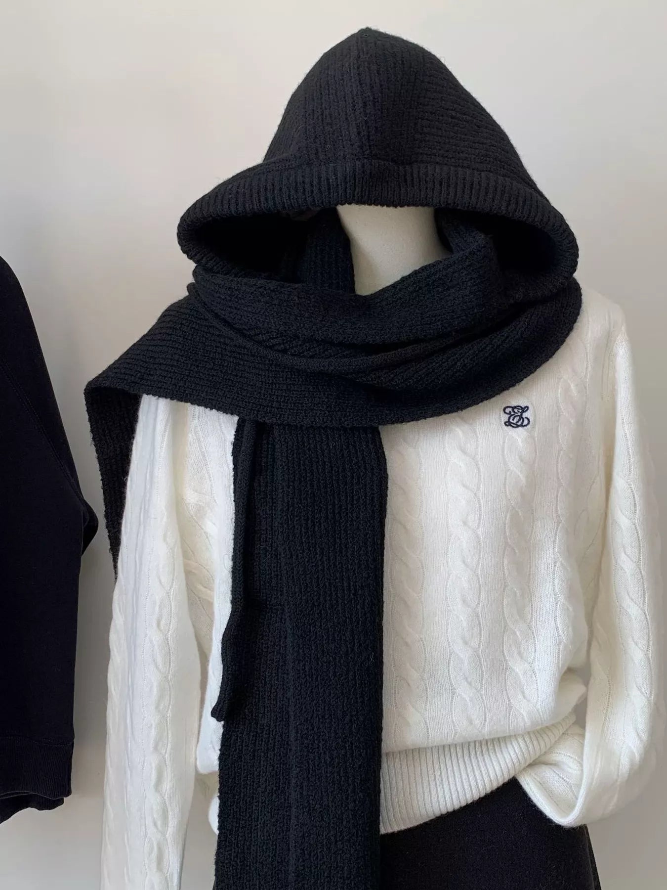 Knitted Solid Color Scarf Hat