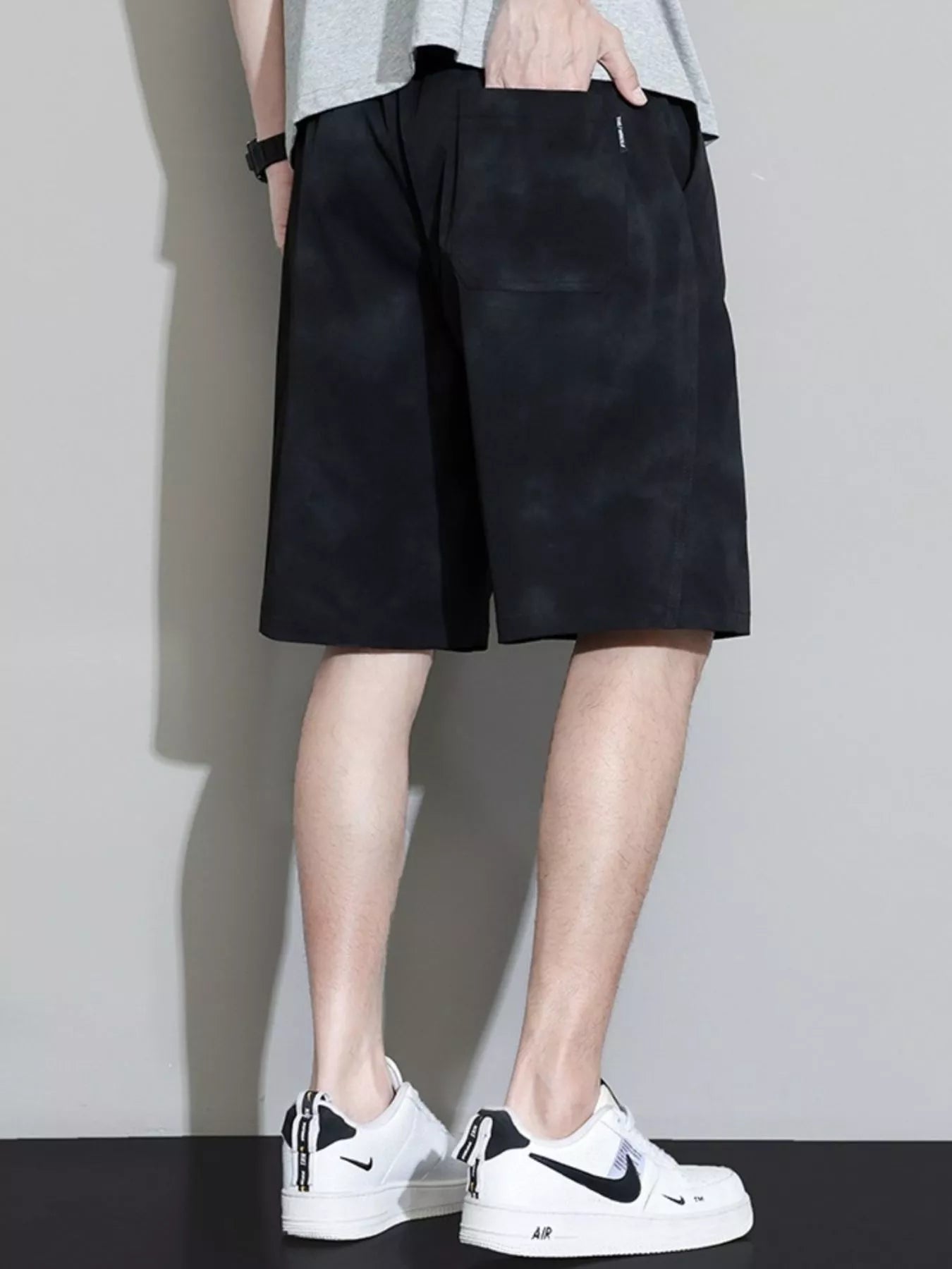 Men's Plus Size Casual Drawstring Cargo Shorts