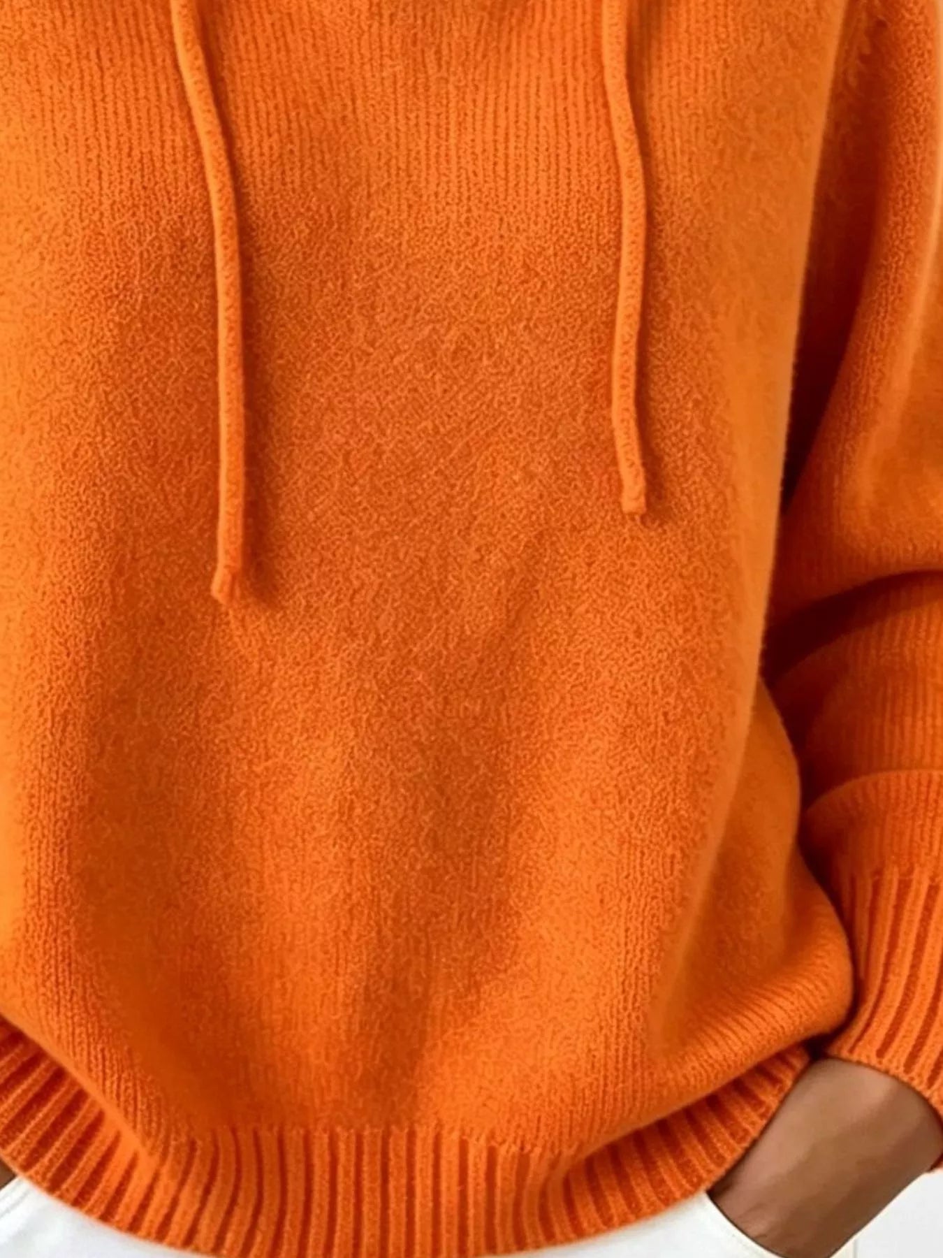 Cozy Ribbed Long‑Sleeve Hooded Sweater