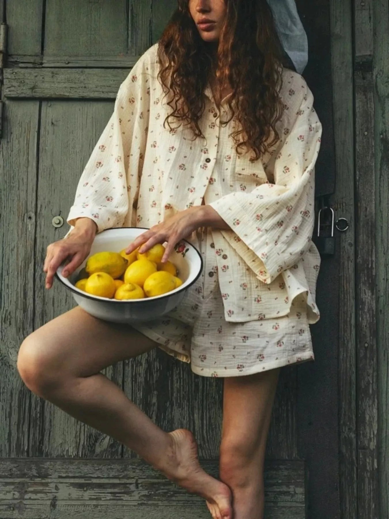 Floral Print Button Up Top and Shorts Set
