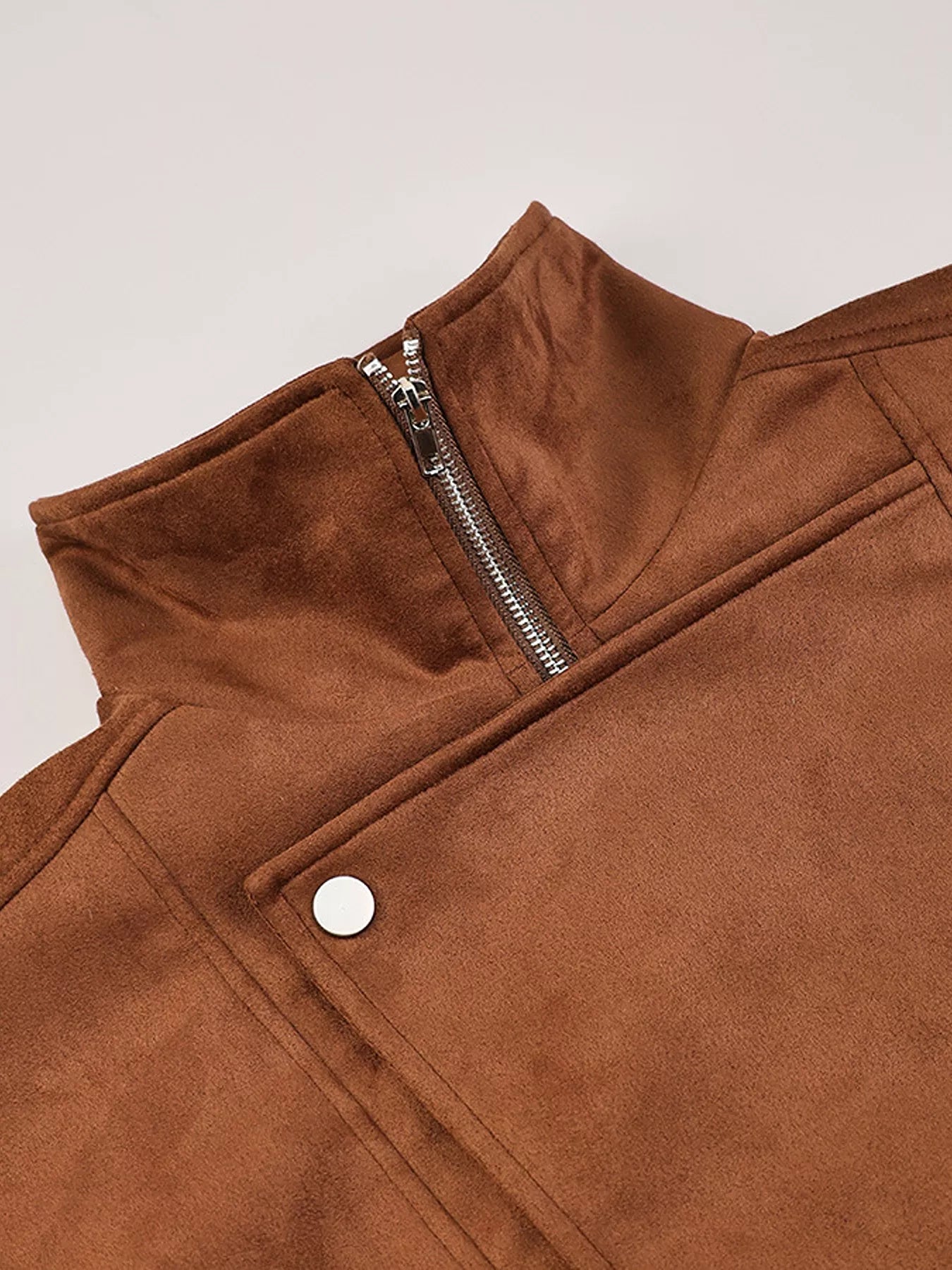 Zip Up Dropped Shoulder Moto Jacket
