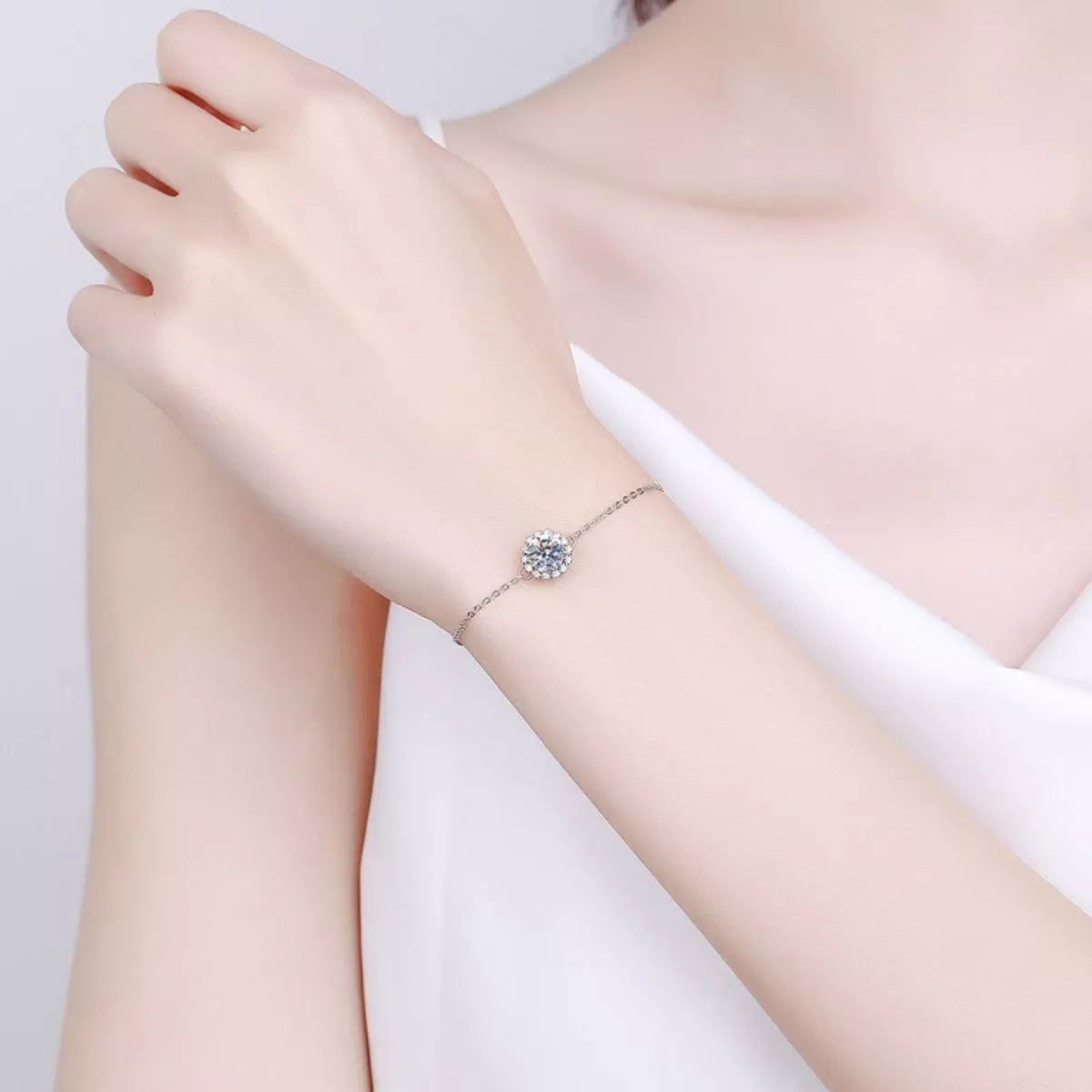 1 Carat 925 Sterling Silver Moissanite Bracelet