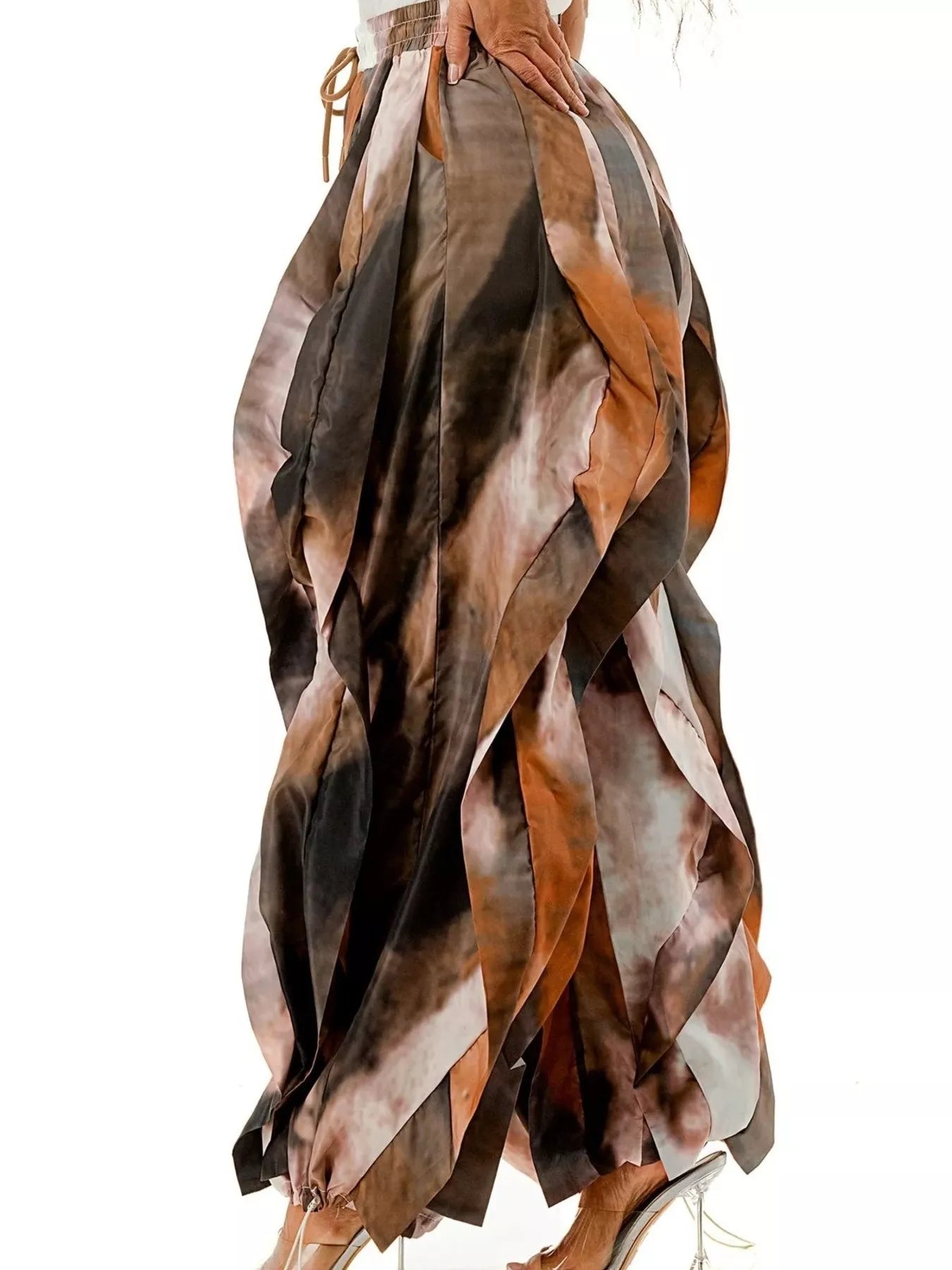 Printed Cargo Pants with Drawstring Waist