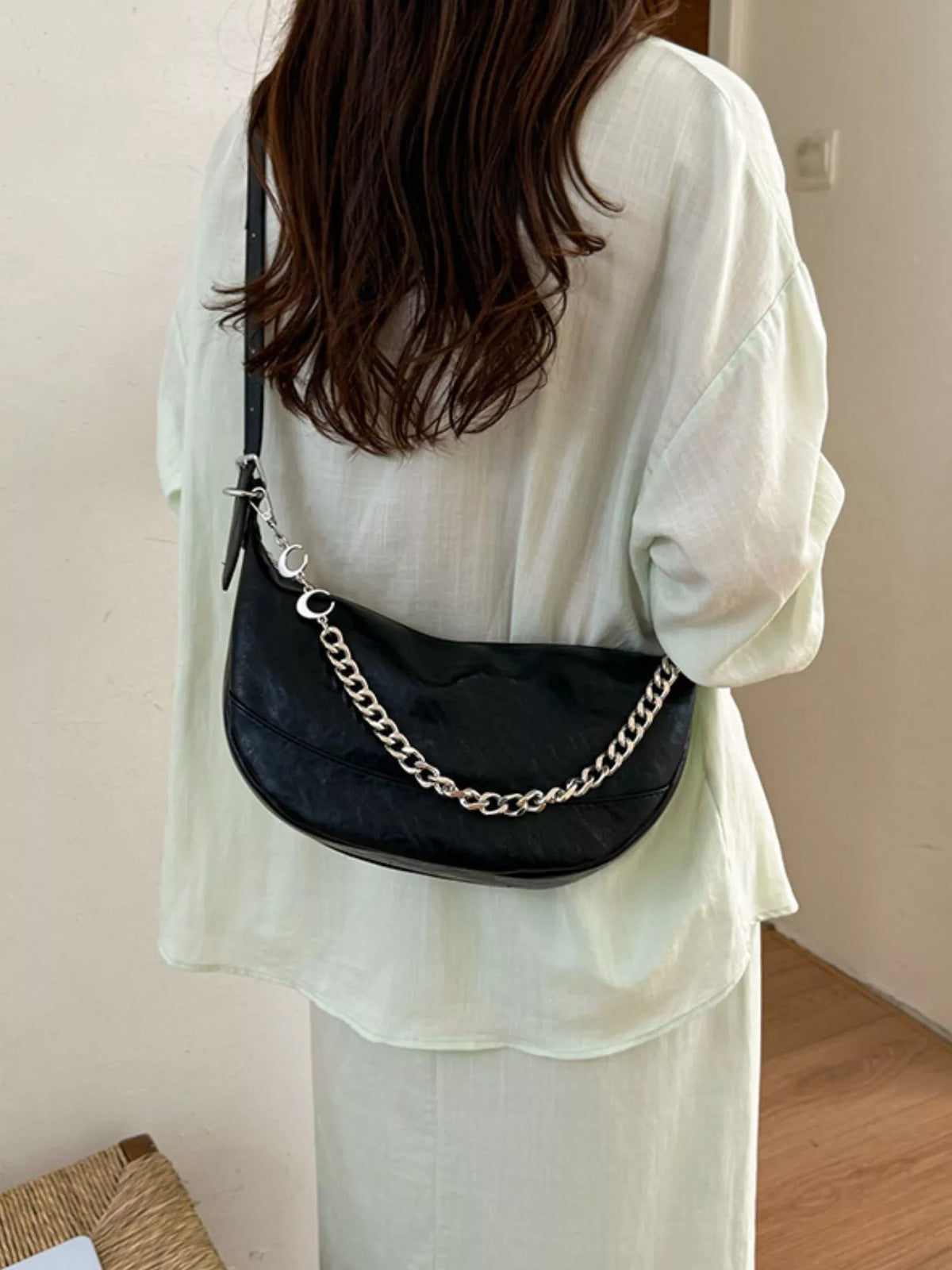 Crescent PU Leather Crossbody Bag