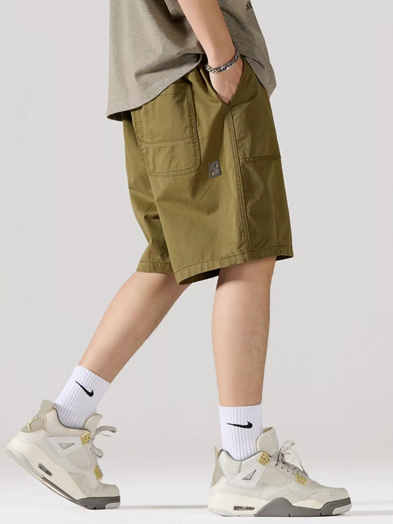 Men's Full Size Cargo Drawstring Shorts Plus Size