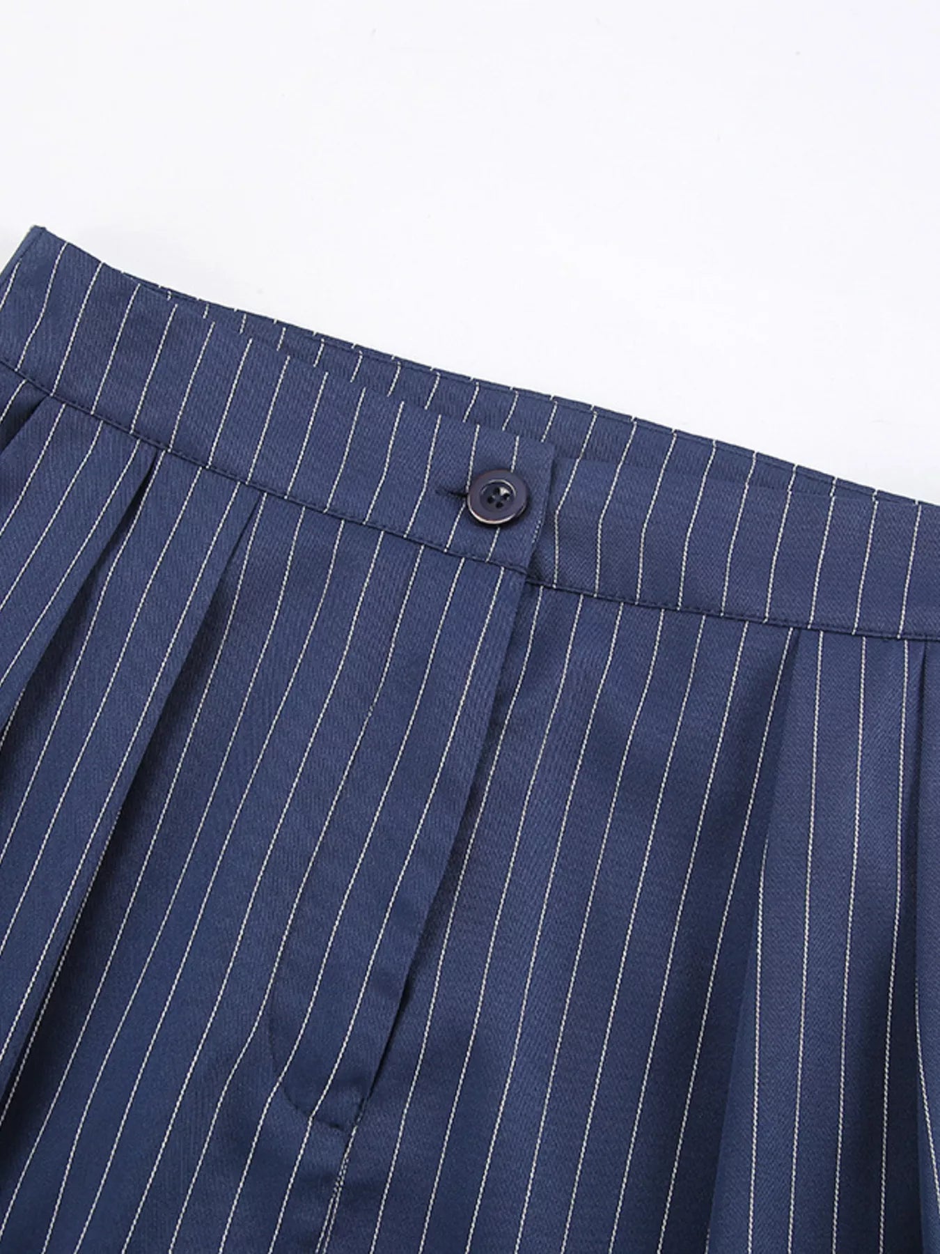 High-Waisted Pinstripe Wide-Leg Pants