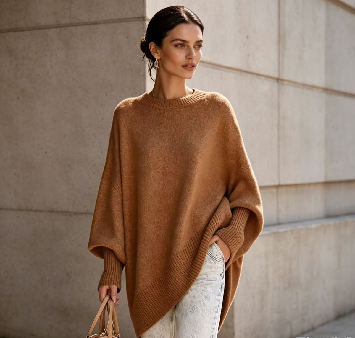 Women's Relaxed-Fit Solid-Color Sweater