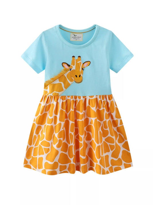 Children's Giraffe Print Casual Dress