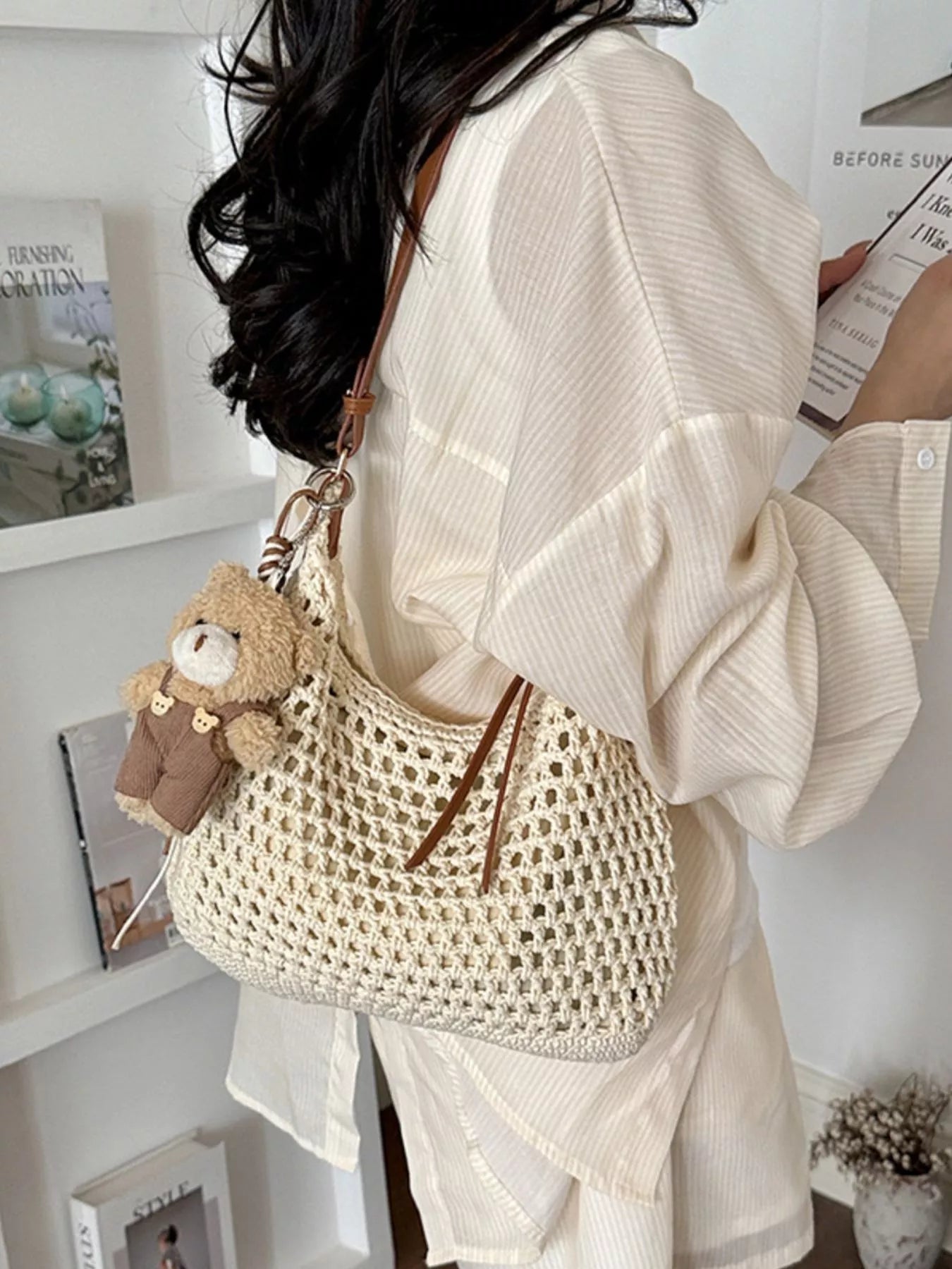Crochet Knit Crossbody Bag
