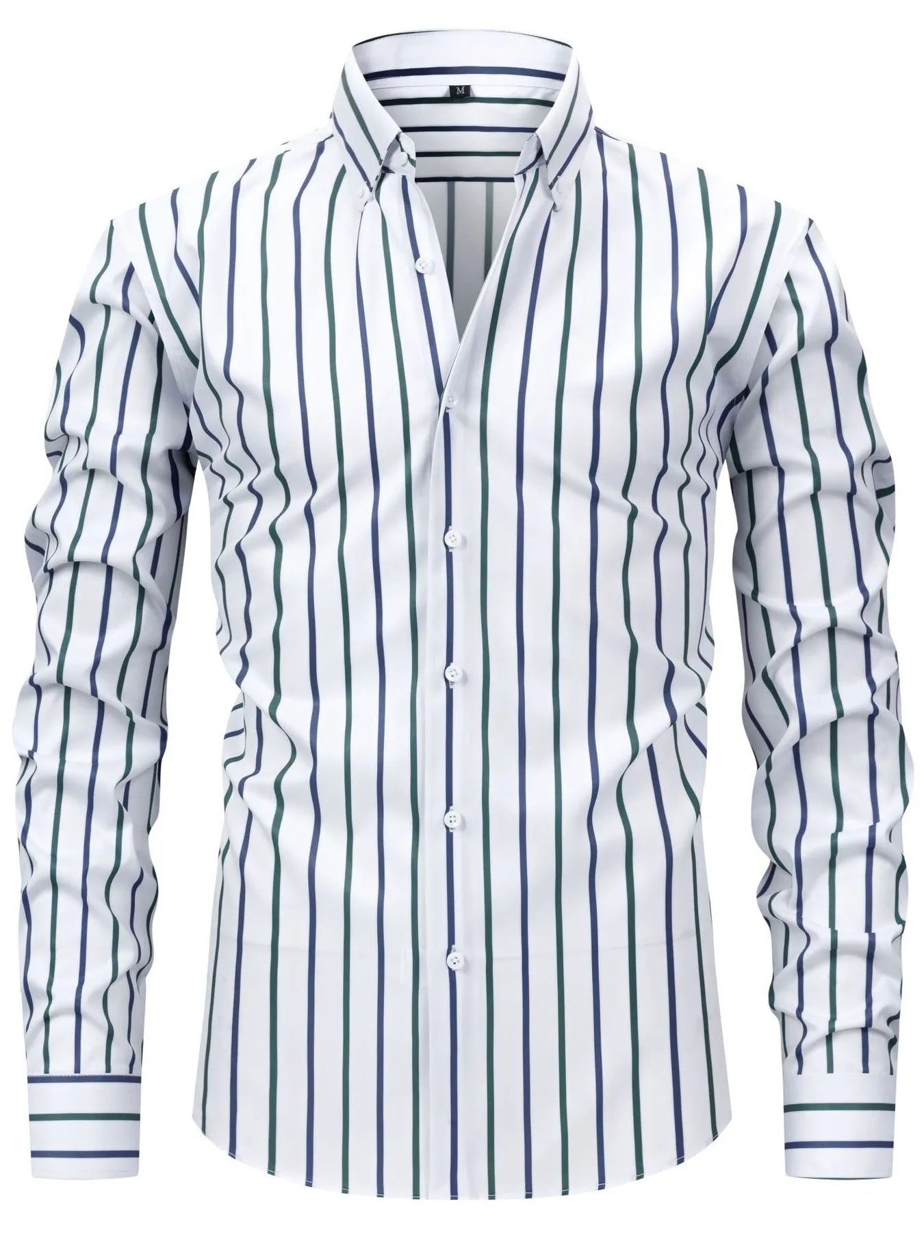 Men's Full Size Striped Button-Down Shirt Plus Size