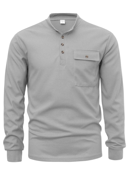 Men's Button Detail Long Sleeve T-Shirt