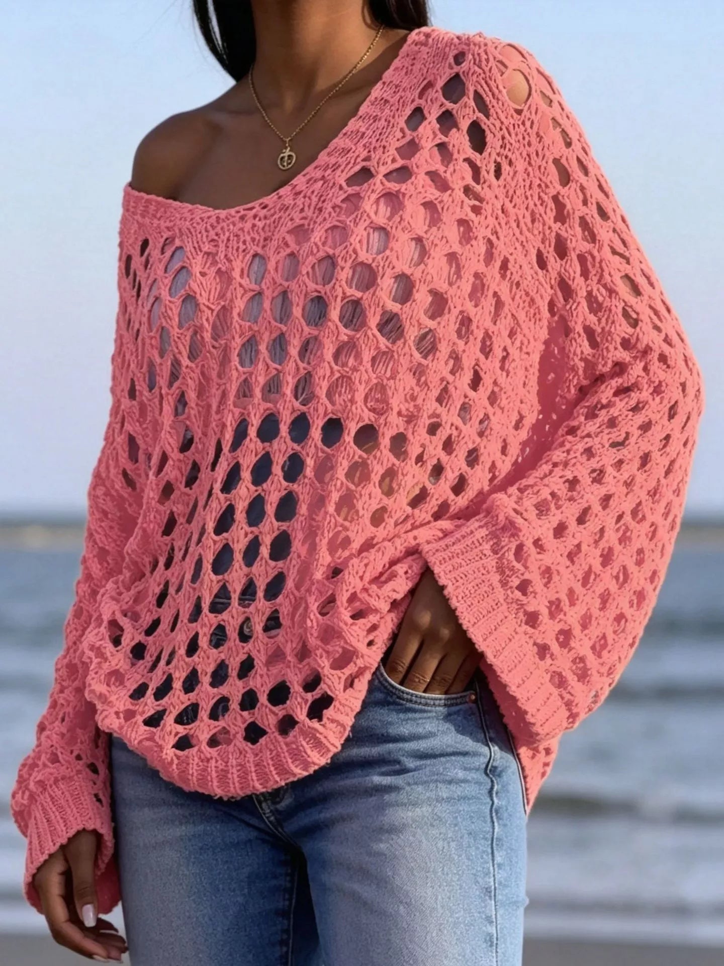 Lightweight Openwork Crochet Knit Cover Up
