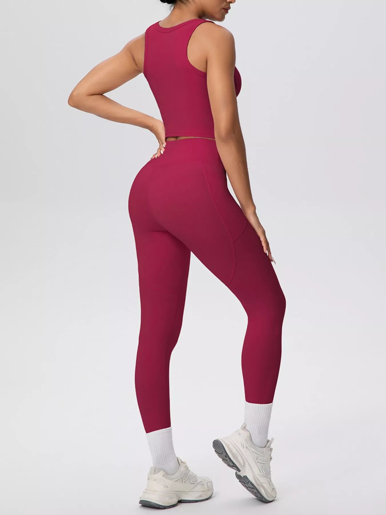 Scoop Neck Tank and High-Waisted Leggings Active Set
