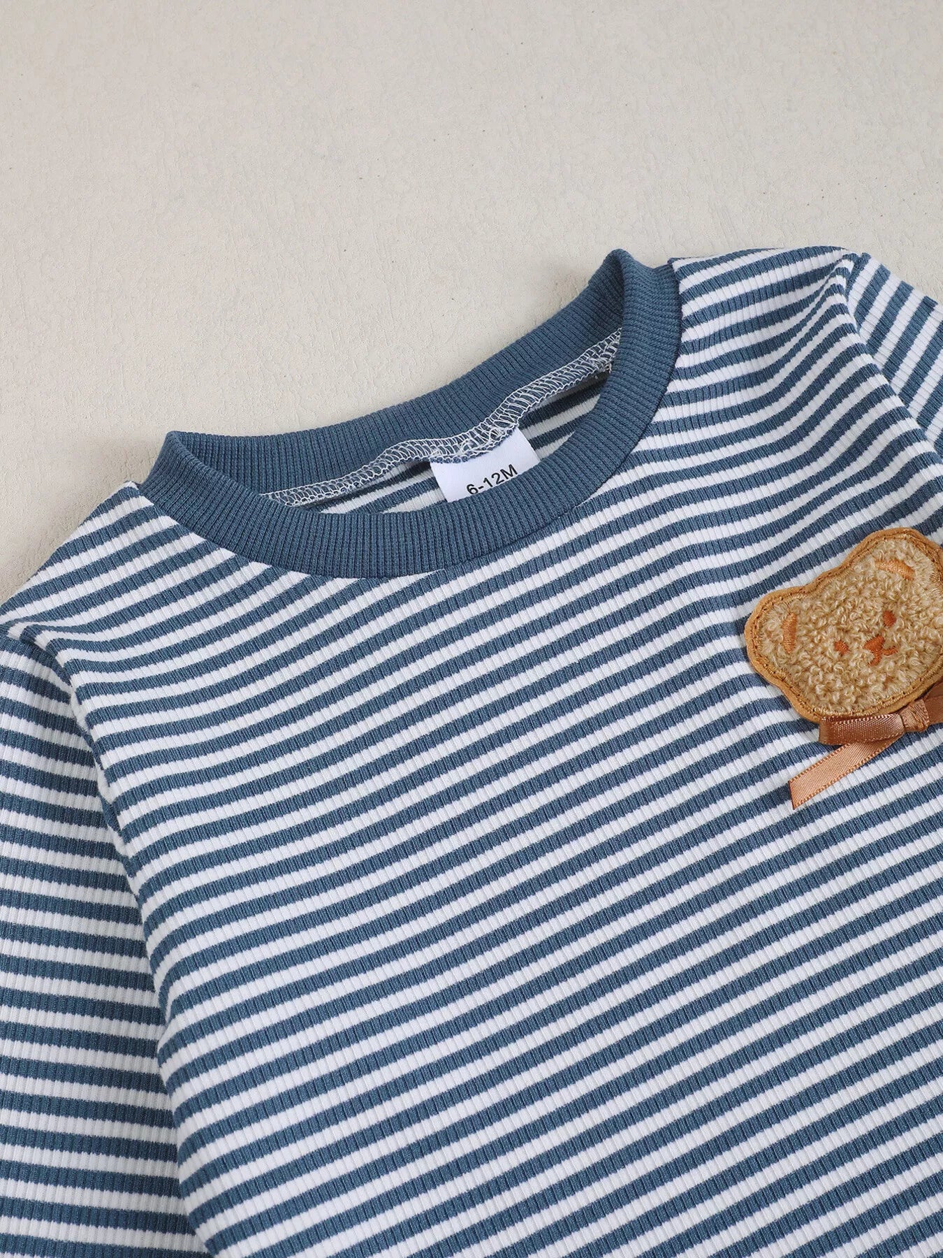 Children's Bear Striped Top and Pants Set