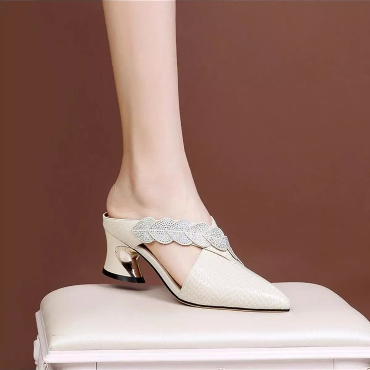 Point Toe Block Heels Sandals