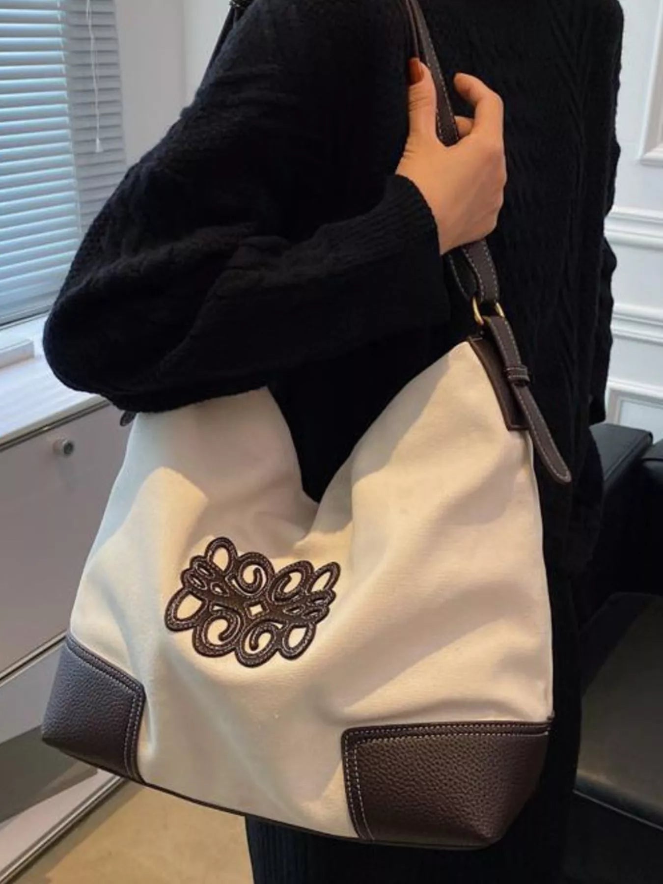 Embroidered Canvas Tote Bag