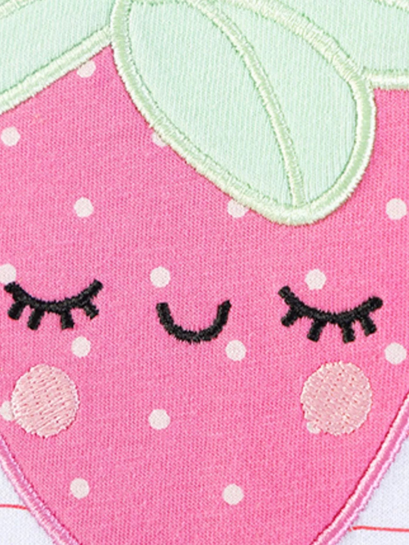 Children's Strawberry Embroidered Round Neck Dress