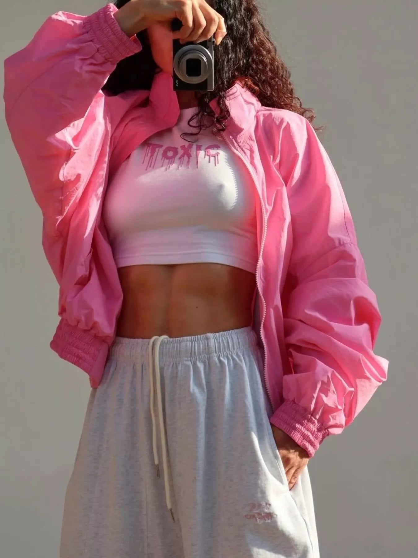 Zip Up Oversized Bomber Jacket