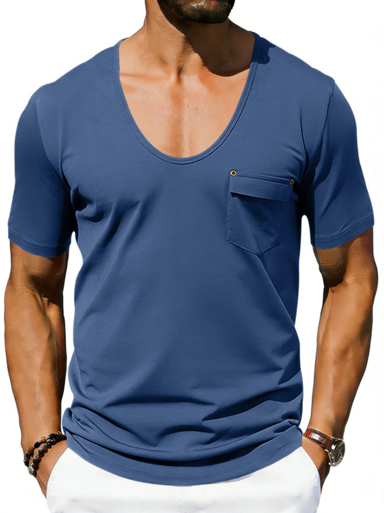 Men's Full Size Short Sleeve Pocket T-Shirt Plus Size