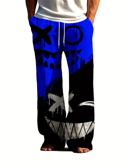 Men's Full Size Printed Loose Fit Pants Plus Size