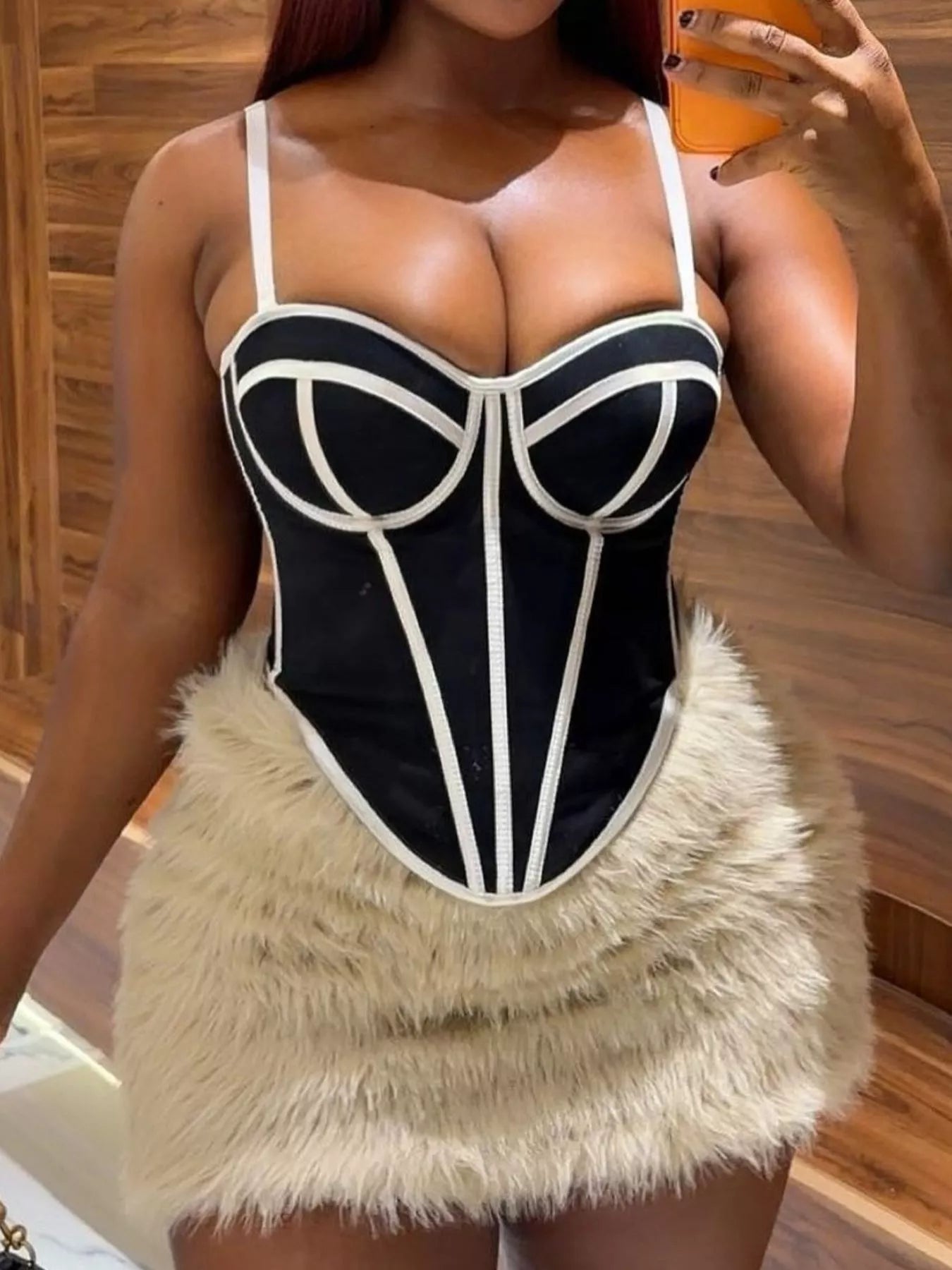 Corset Cami with Contrasting Trim