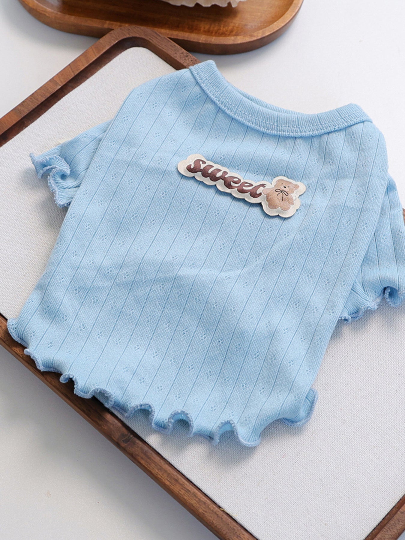 Sweet Bear Patch Ribbed Pet Top