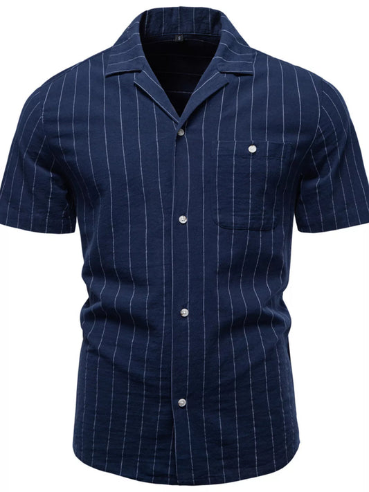 Men's Classic Striped Short-Sleeve Shirt