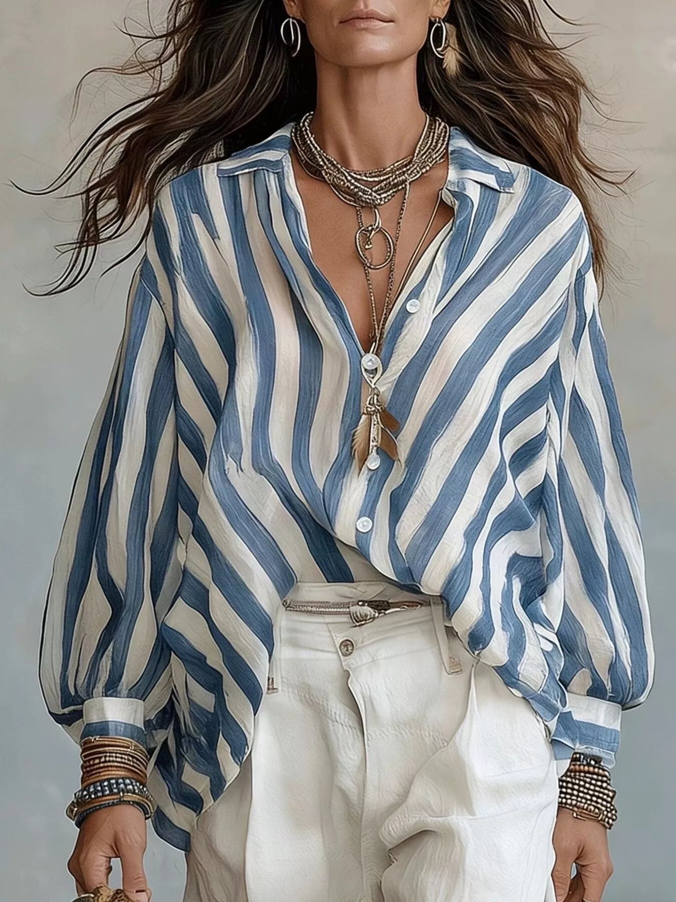 Striped Loose Fit Shirt