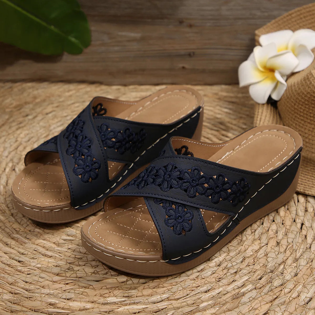 Peep Toe Wedge Sandals