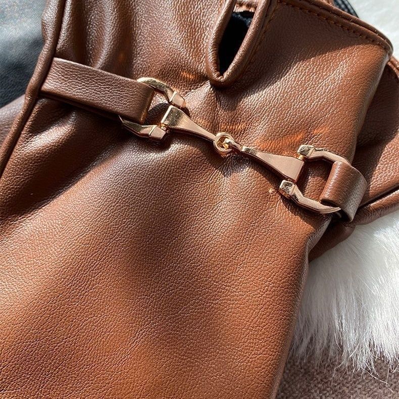 Women Suede Fleece Winter Gloves - Thermal Liner For Cozy Hands