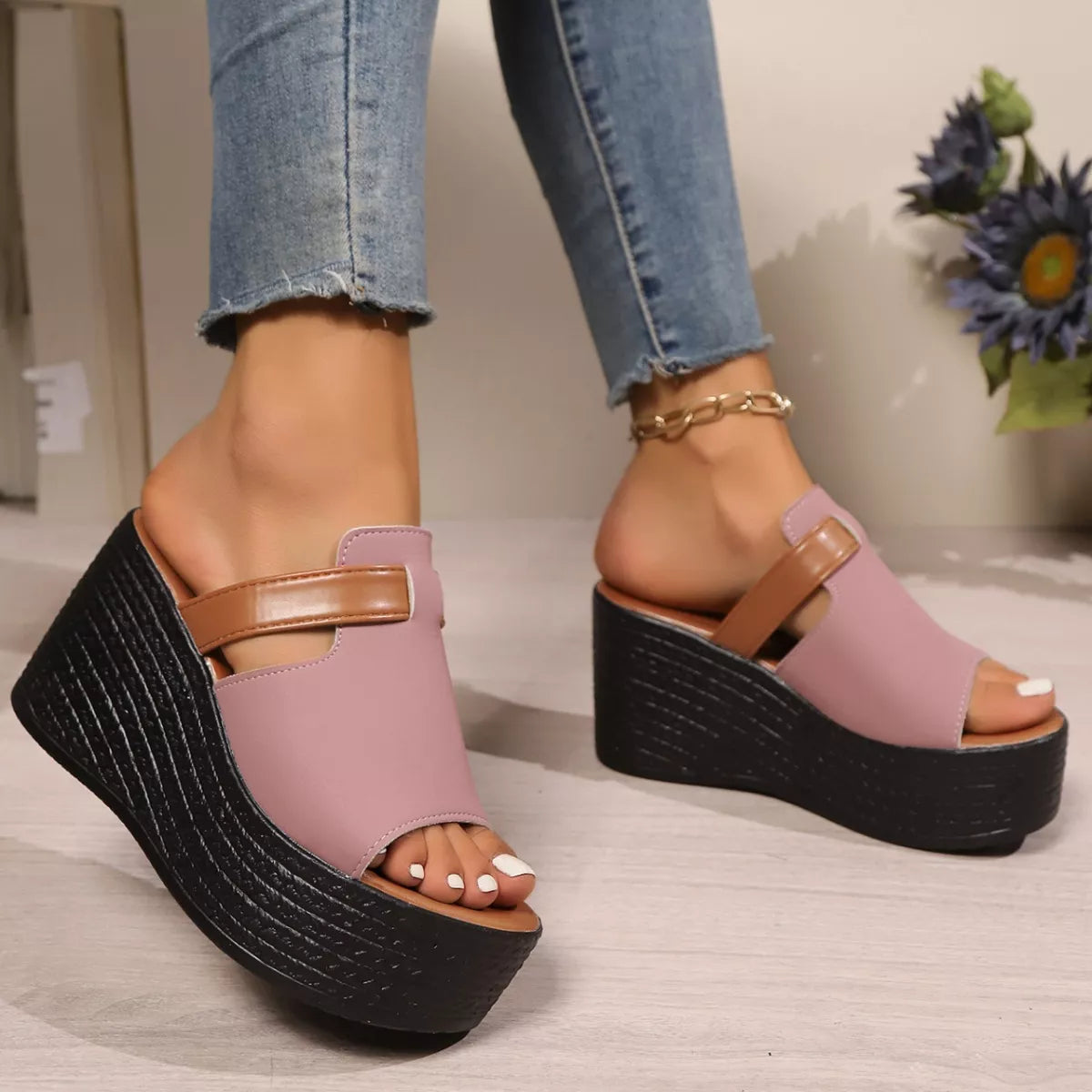 Open Toe Platform Wedge Sandals