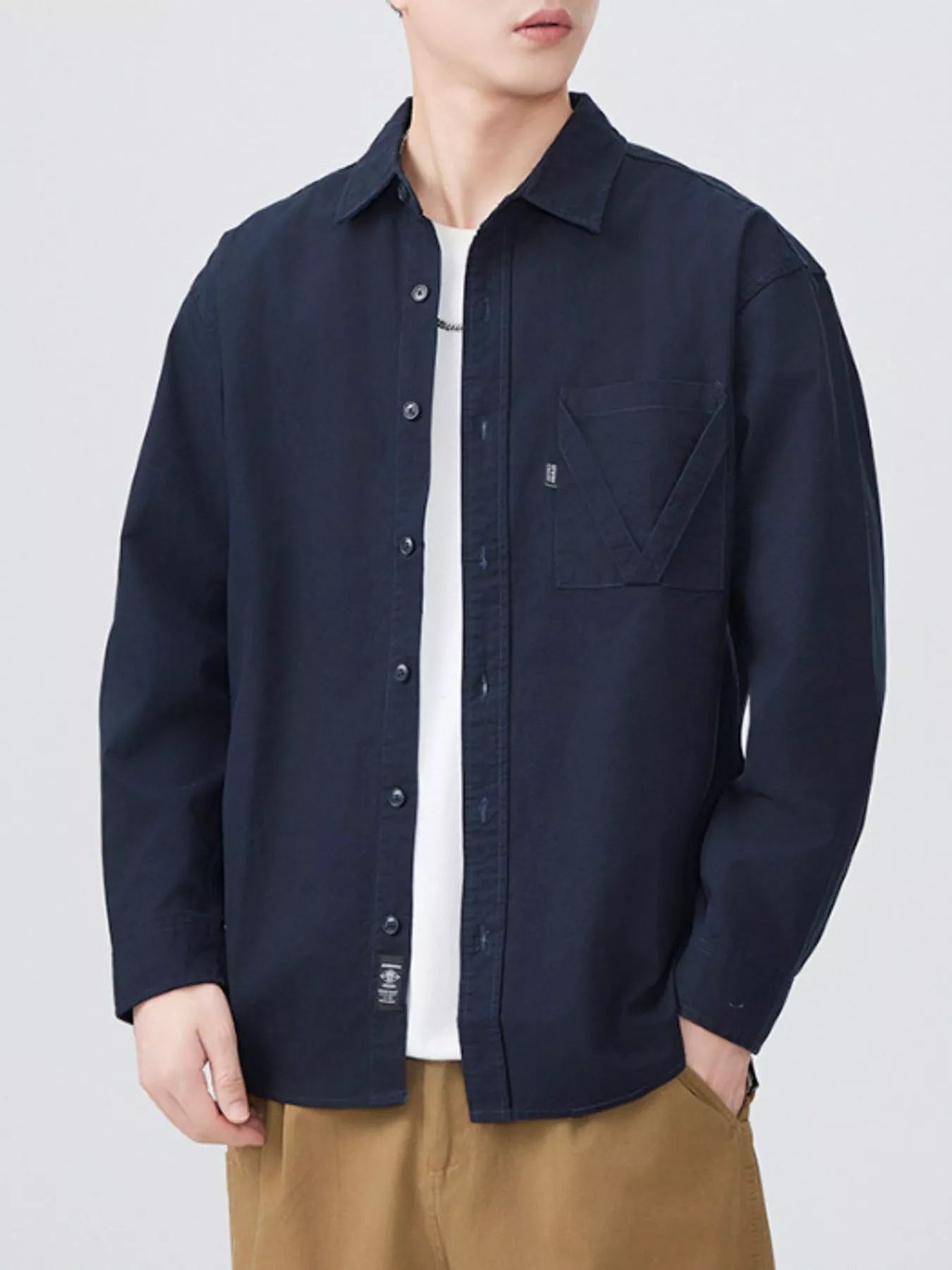 Men's Plus Size Button Up Long Sleeve Shirt