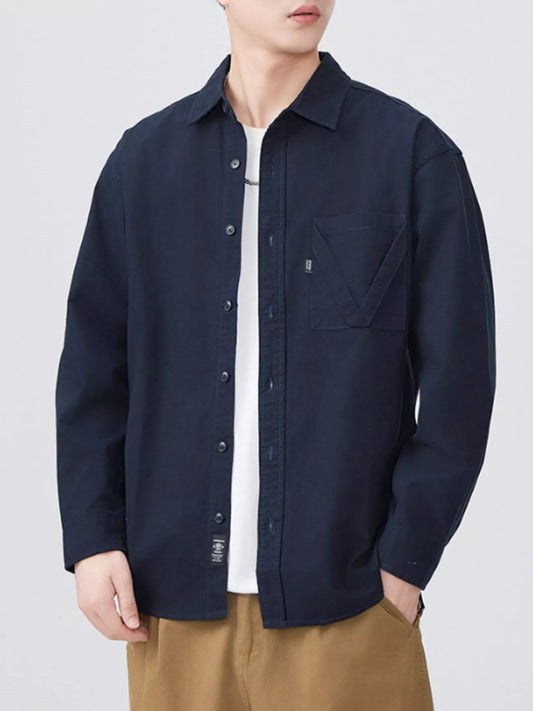 Men's Plus Size Button Up Long Sleeve Shirt